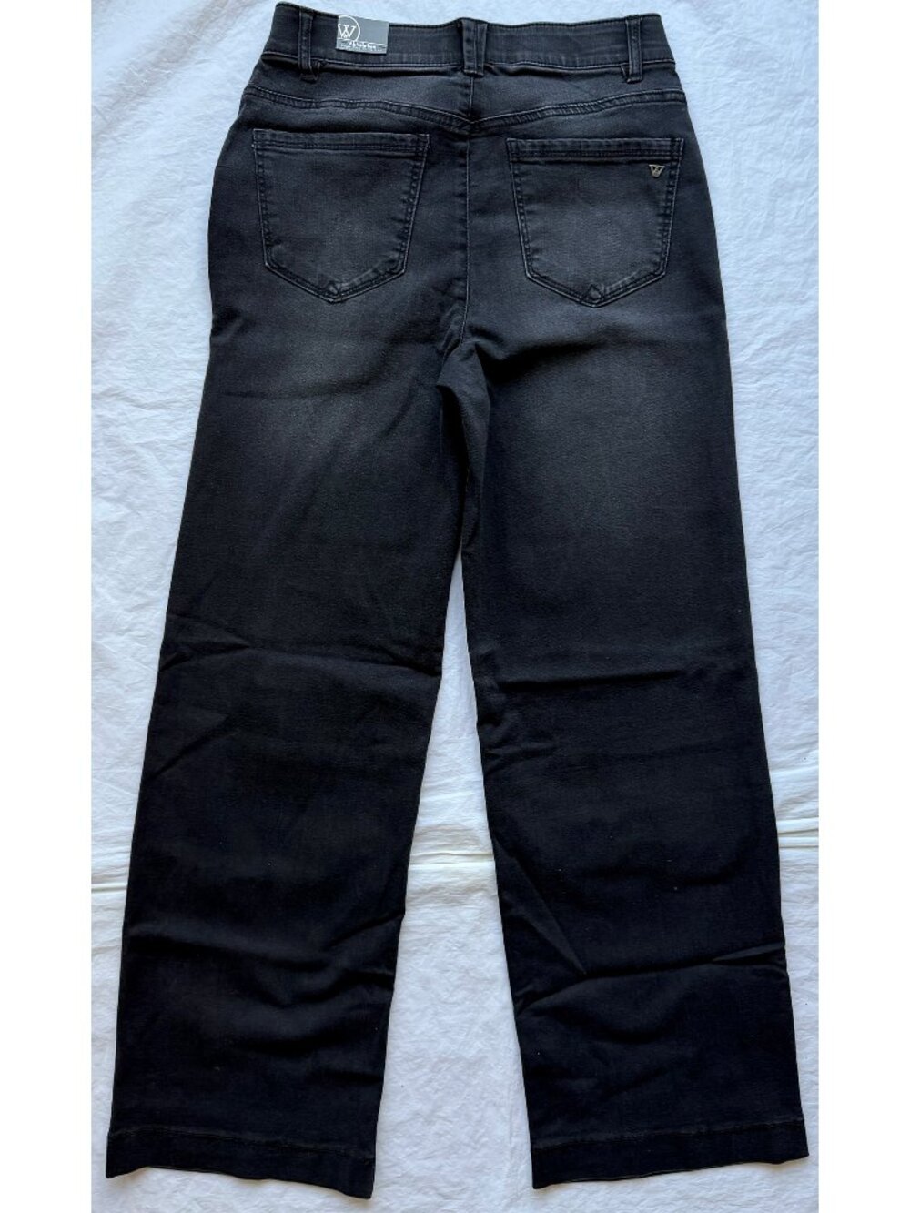 WIT & WISDOM NWT SAM HIGH RISE WASHED BLACK WIDE LEG JEAN. SIZE 6 - Picture 8 of 15
